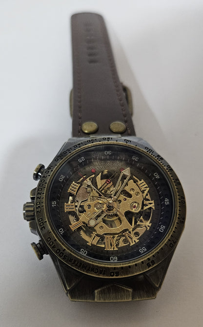 Mens Skeleton Mechanical Watch